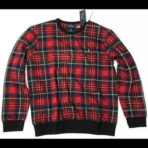 Polo Ralph Lauren Men's Red Green Blue Plaid Sweater XMas Tartan